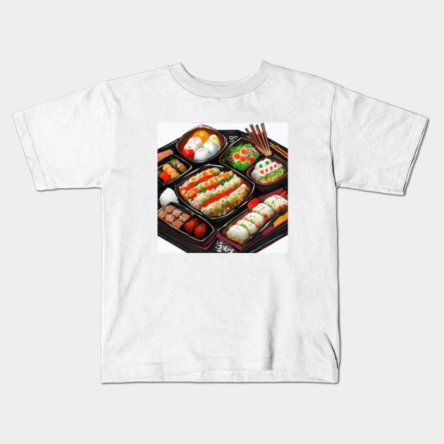 Bento Japan Boxes Vegetable Kids T-Shirt by Flowering Away